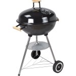 FREE GIFT Black Enamel Kettle BBQ Charcoal Grill with Wooden Handles 85cm | Adexa YH22018C